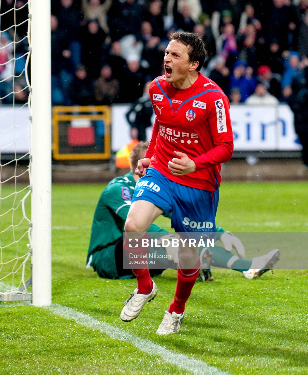 Ardian Gashi, Helsingborg kvitterar till 1-1. Jubel