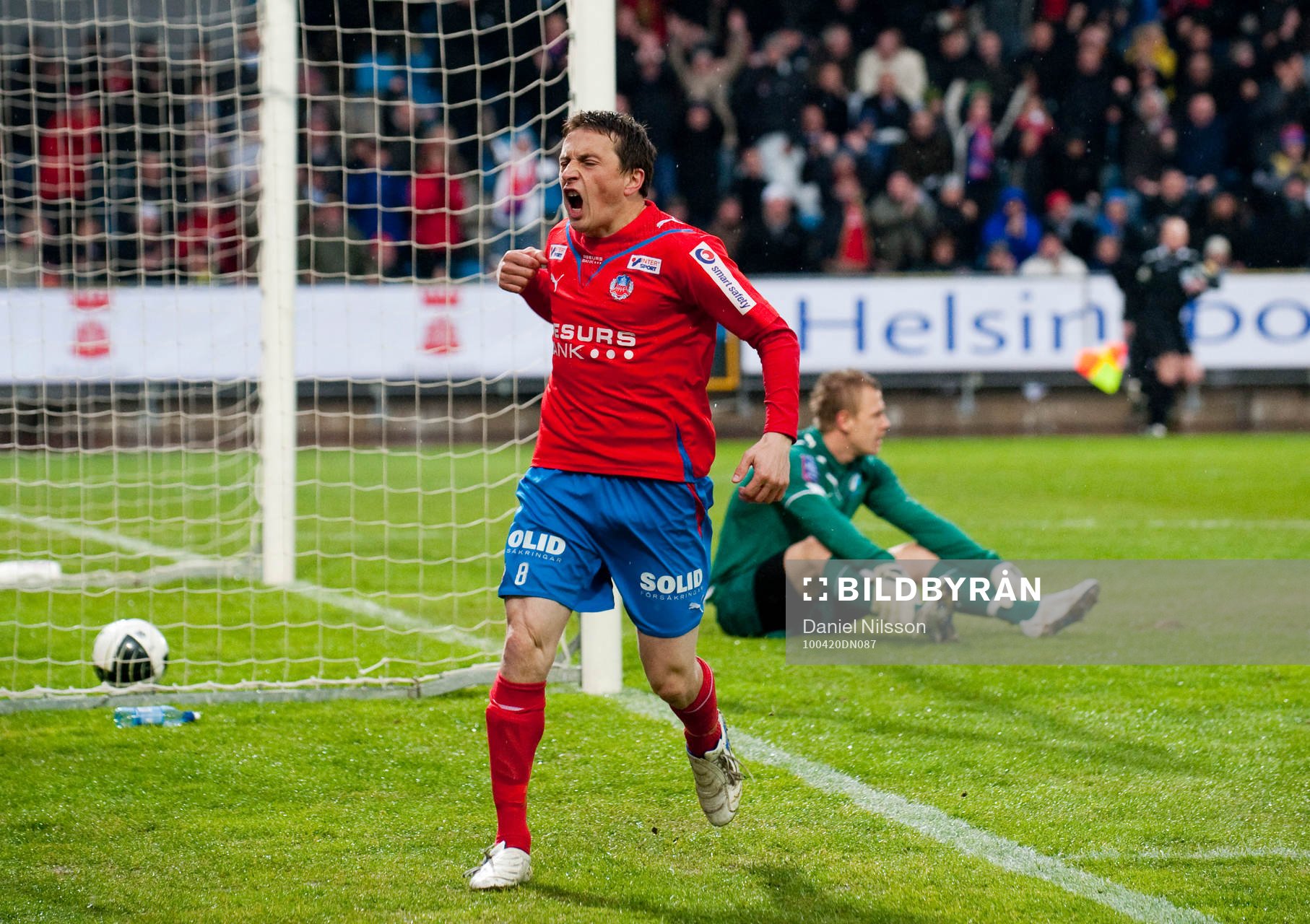 Ardian Gashi, Helsingborg kvitterar till 1-1. Jubel