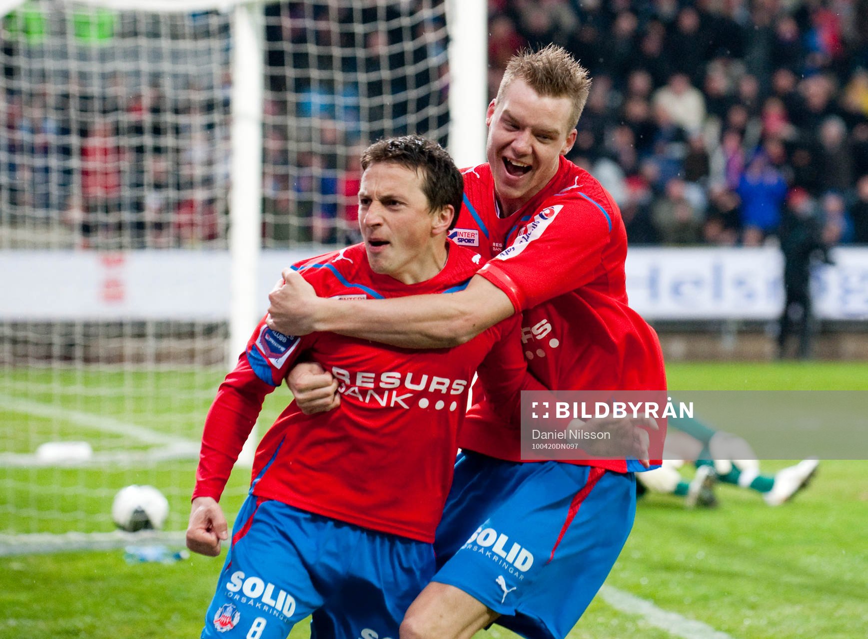 Ardian Gashi, Helsingborg kvitterar till 1-1. Jubel med