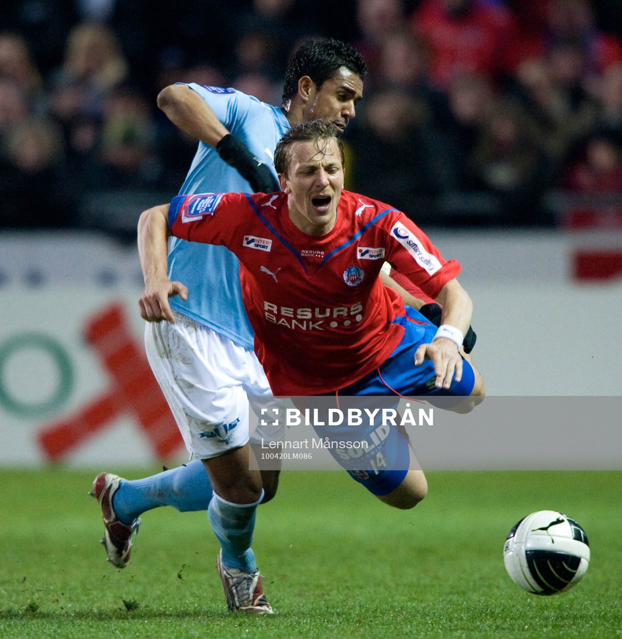 Erik Edman, Helsingborg, fälls av Wilton Figuiredo, Malmö