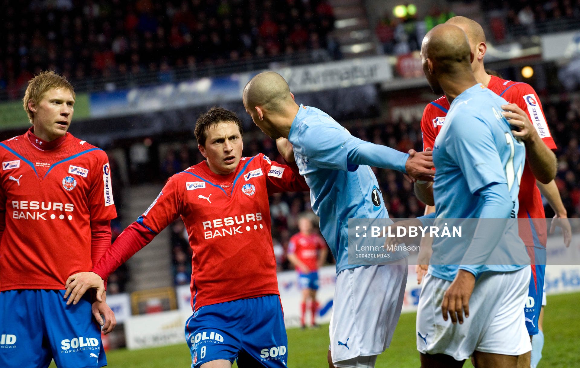 Ardian Gashi, Helsingborg, upprörd. Bråk med Jeffrey