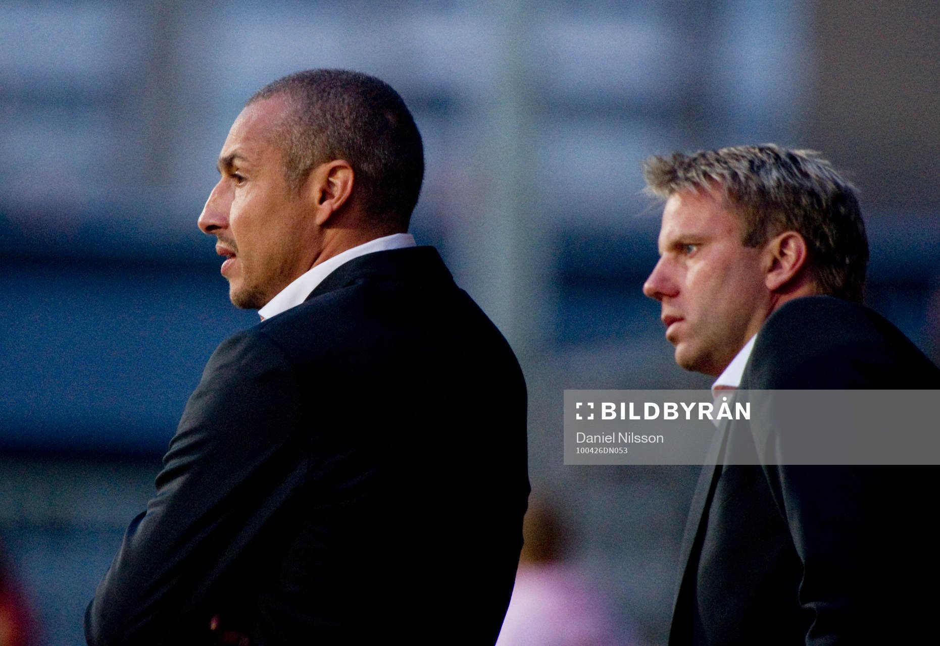 Henrik Larsson, tränare Landskrona, och Hans Eklund ass.