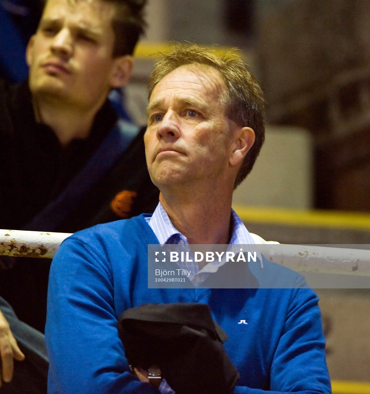 Lennart Wass, tränare, Djurgården uppvisad på läktaren