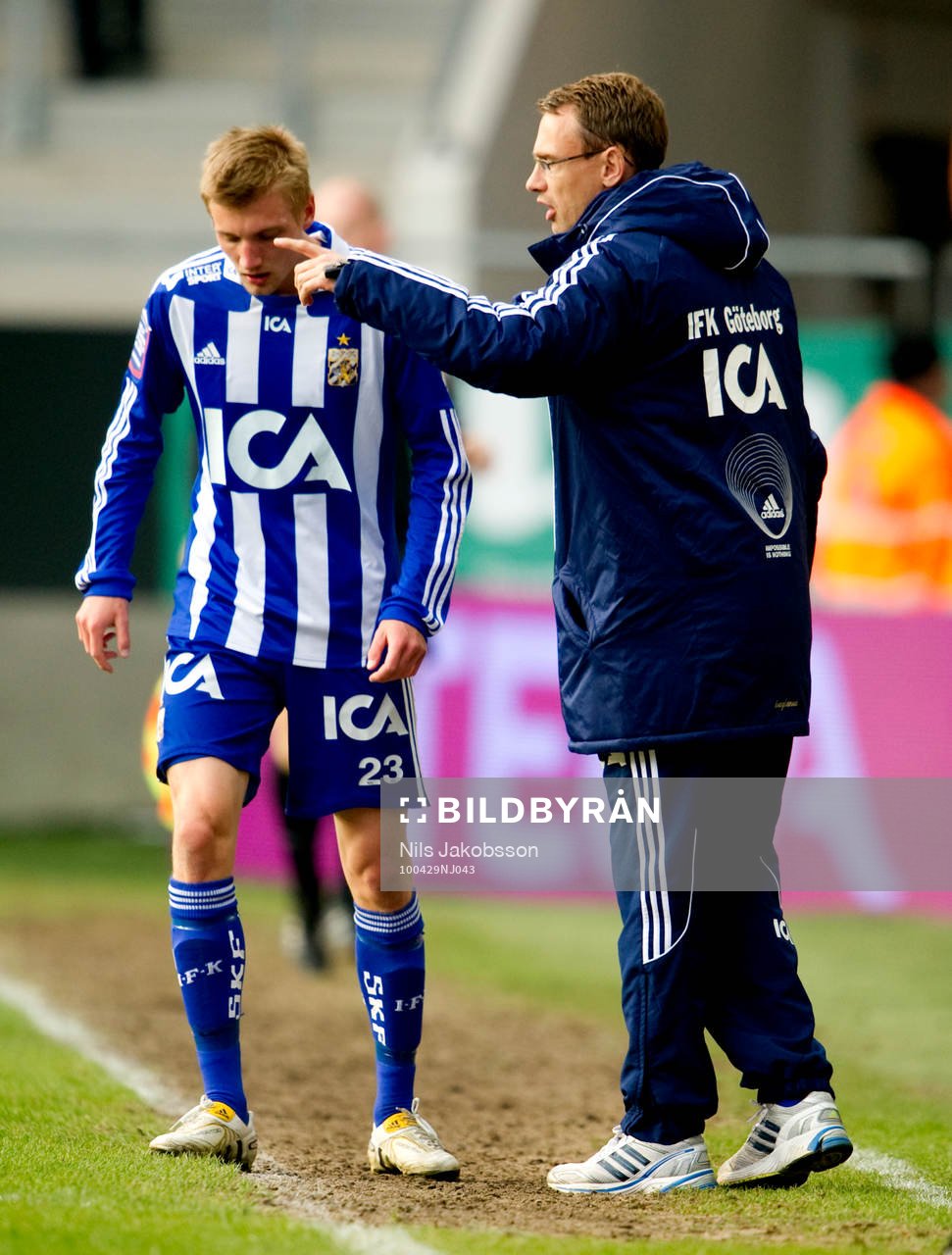 Jonas Olsson, tränare IFK Göteborg, Sebastian Eriksson.
