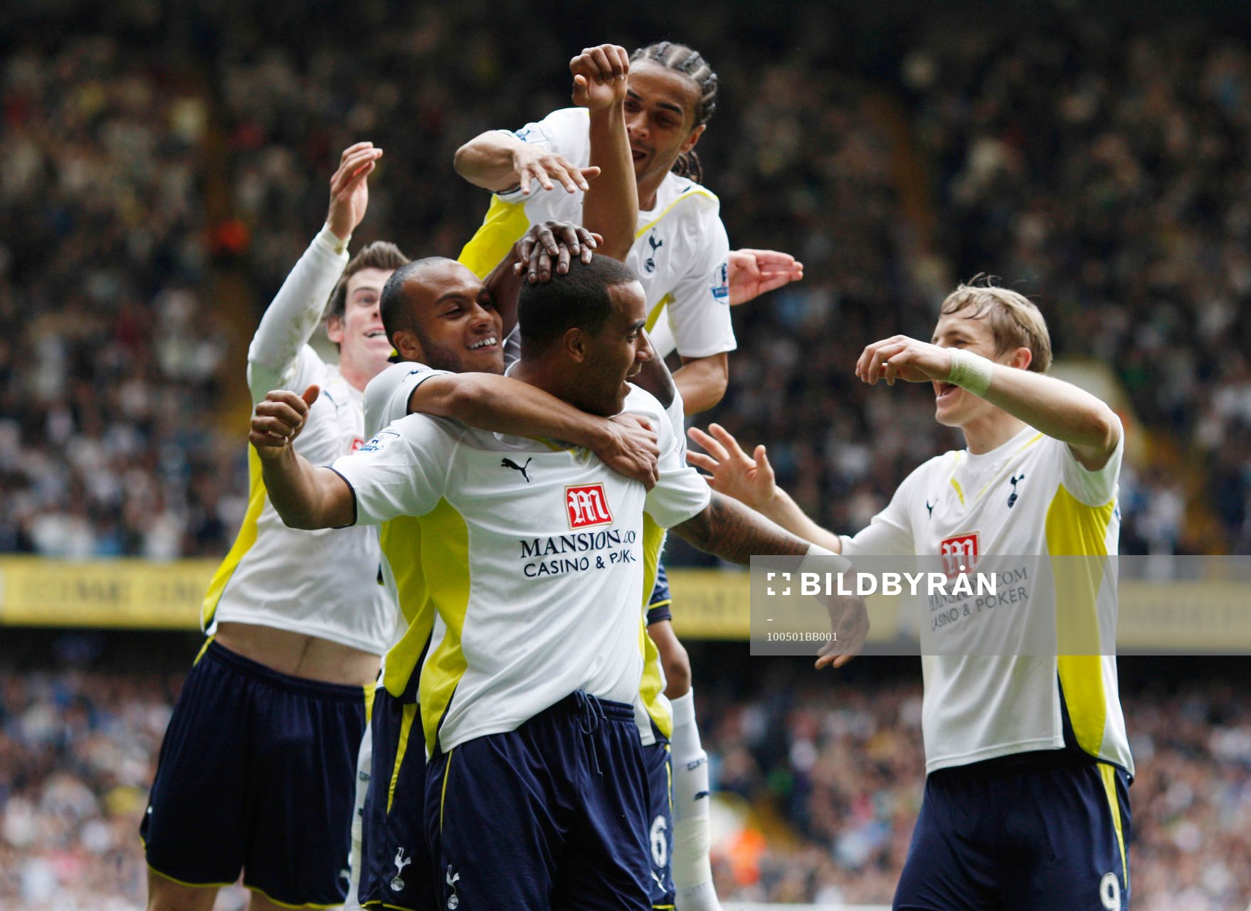 Tom Huddlestone, glädje, jubel över första målet för