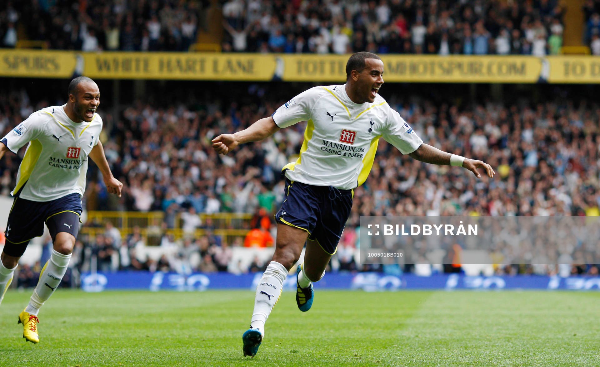Tom Huddlestone, glädje, jubel över första målet för