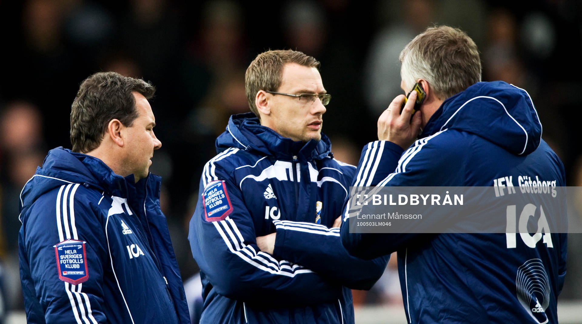 Stefan Rehn och Jonas Olsson, tränare, Teddy Olausson,