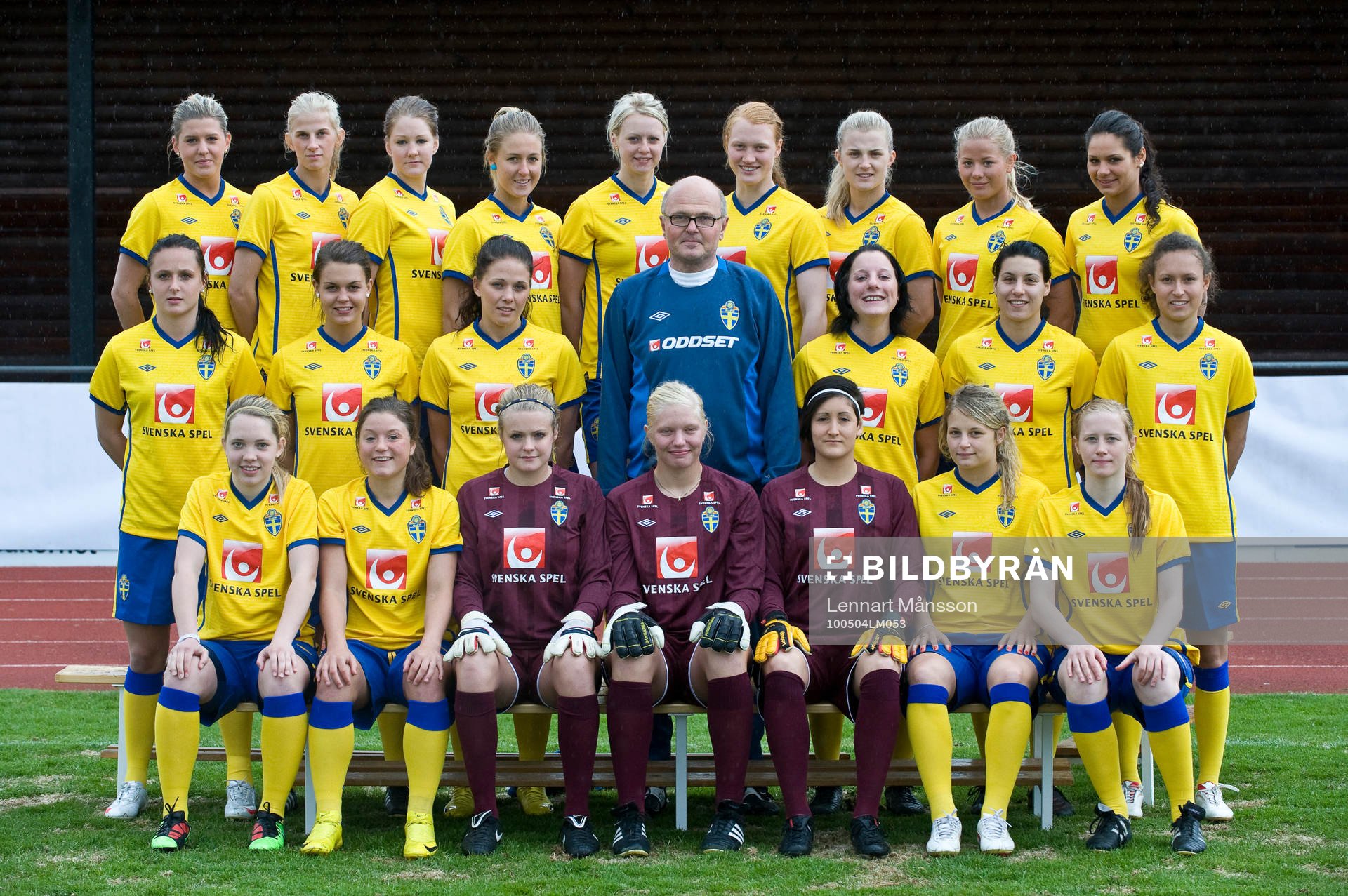 Övre raden fr.v.: Olivia Schough, Sofia Jakobsson, Mia