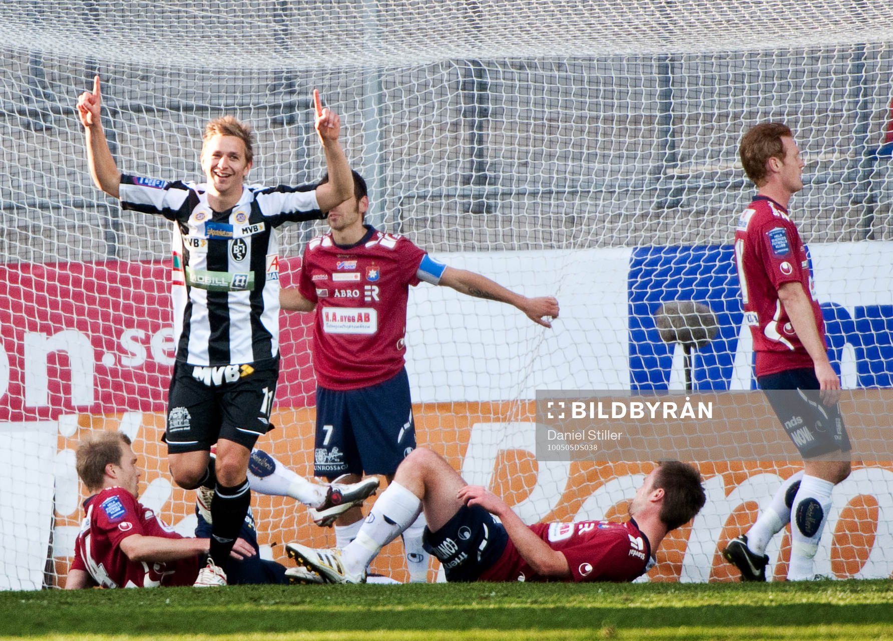 Fredrik Olsson, Landskrona, gör 0-1. Jubel