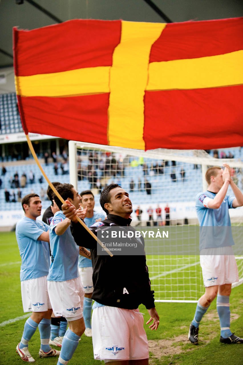 Wilton Figueiredo, Malmö, jubel, flagga