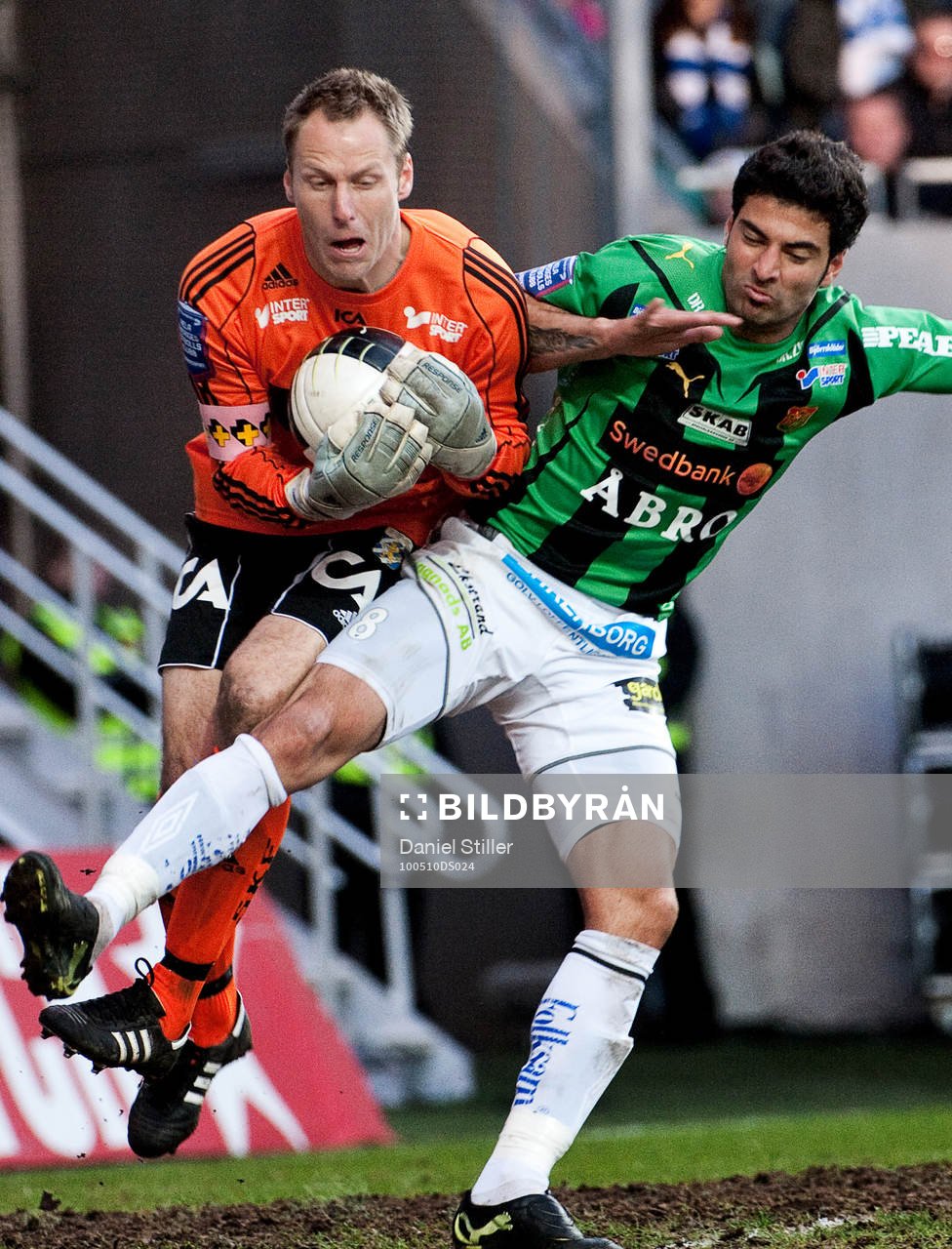 Kim Christensen, målvakt Göteborg. Aram Khalili, Gais