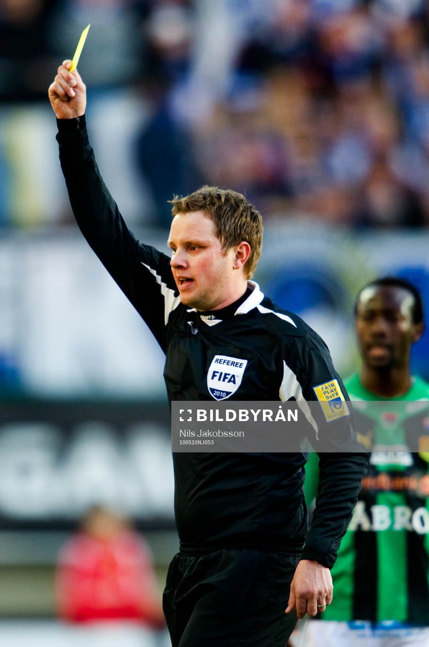 Markus Strömbergsson, domare, gult kort, varning