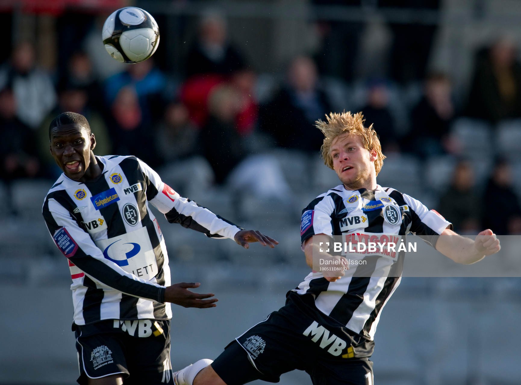 Alagie Sosseh och Fredrik Karlsson, Landskrona nickar ihop