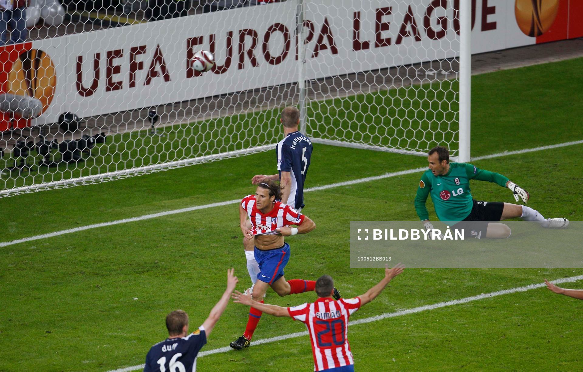 Diego Forlan, glädje, jubel över första målet för