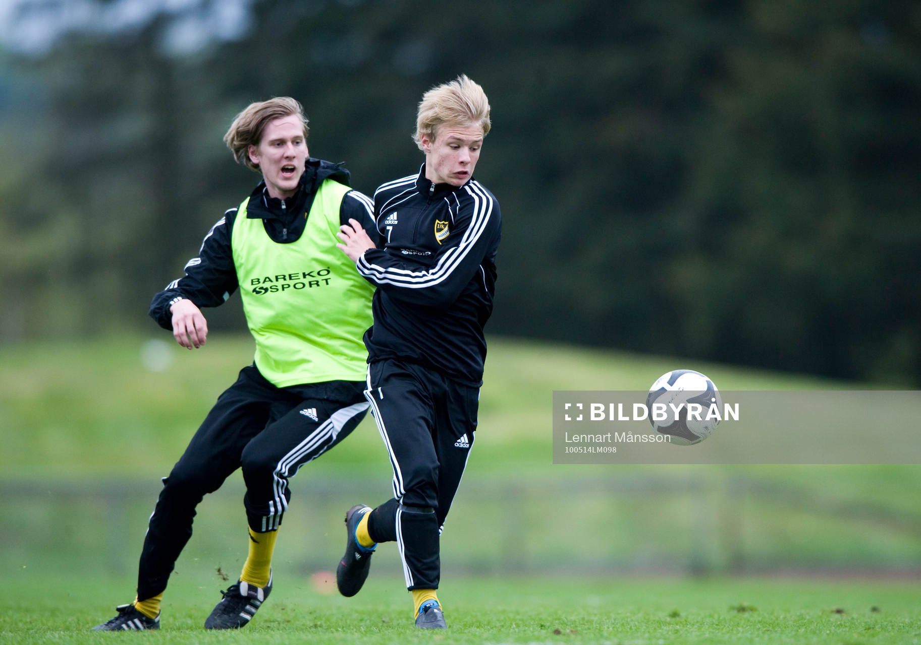 Christoffer Olsson och Joel Wedenell, träning