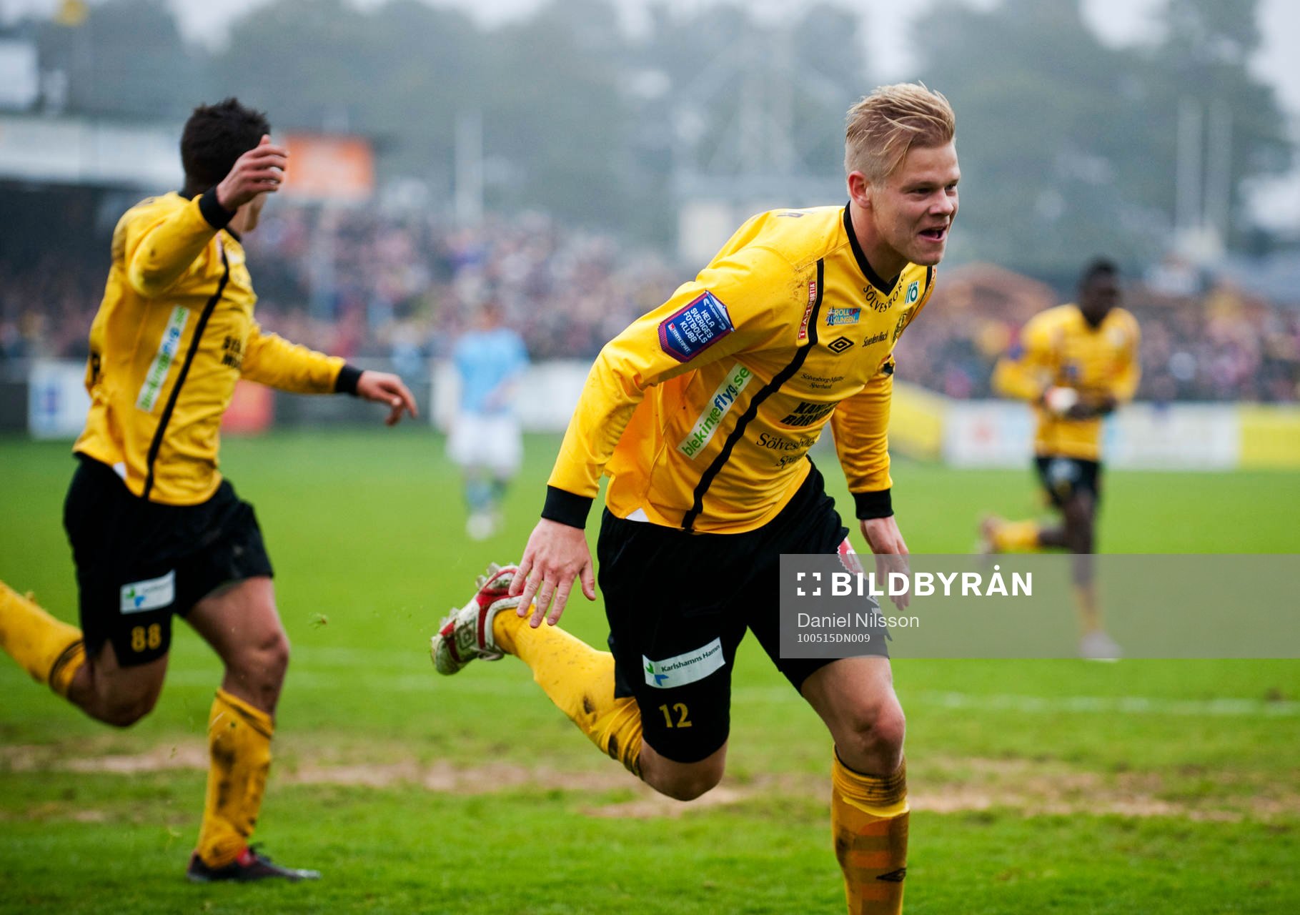 David Löfquist, Mjällby gjorde 3-0. Jubel
