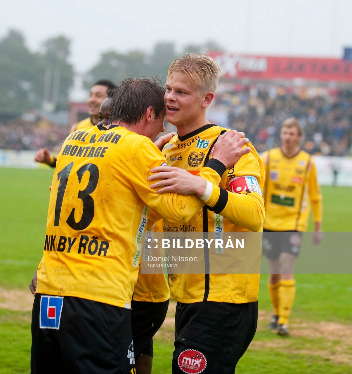 David Löfquist, Mjällby gjorde 3-0. Jubel