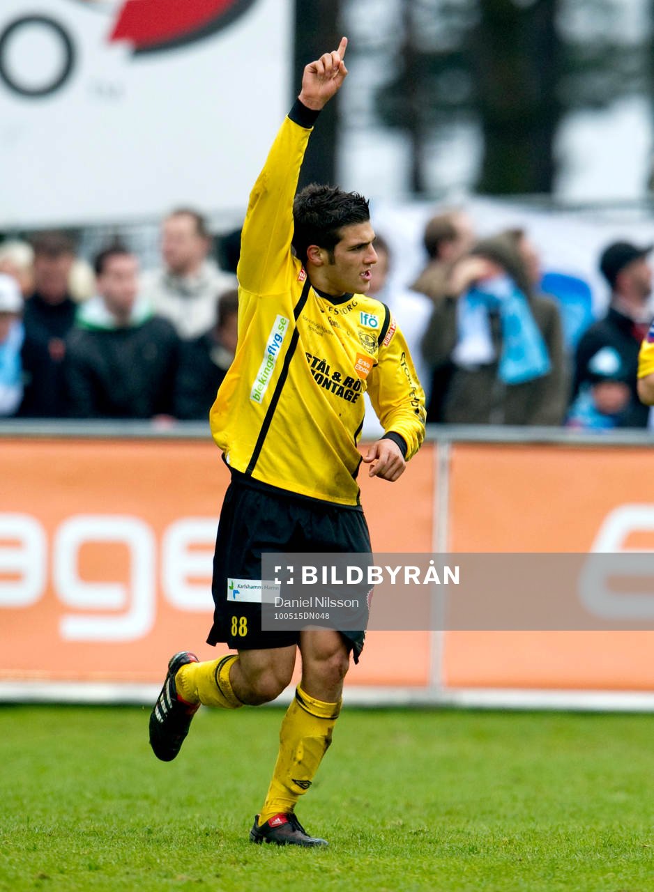 Mostapha El Kabir, Mjällby gjorde både 1-0 och 2-0. Jubel
