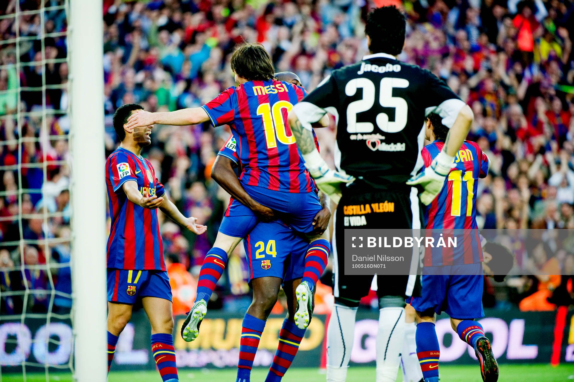 Touré Yaya och Lionel Messi, jubel