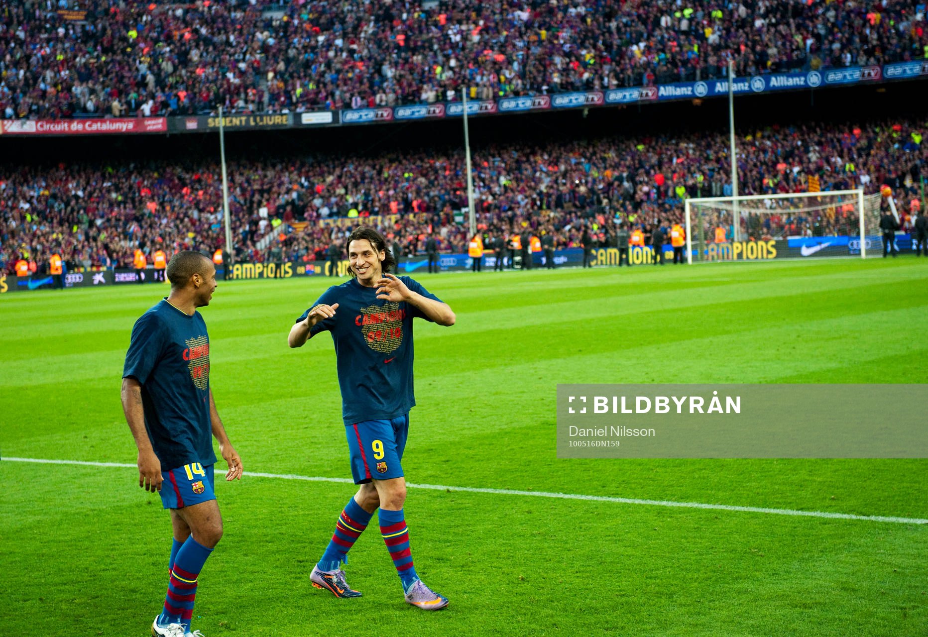 Barcelona spanska mästare.  Zlatan Ibrahimovic och Thierry