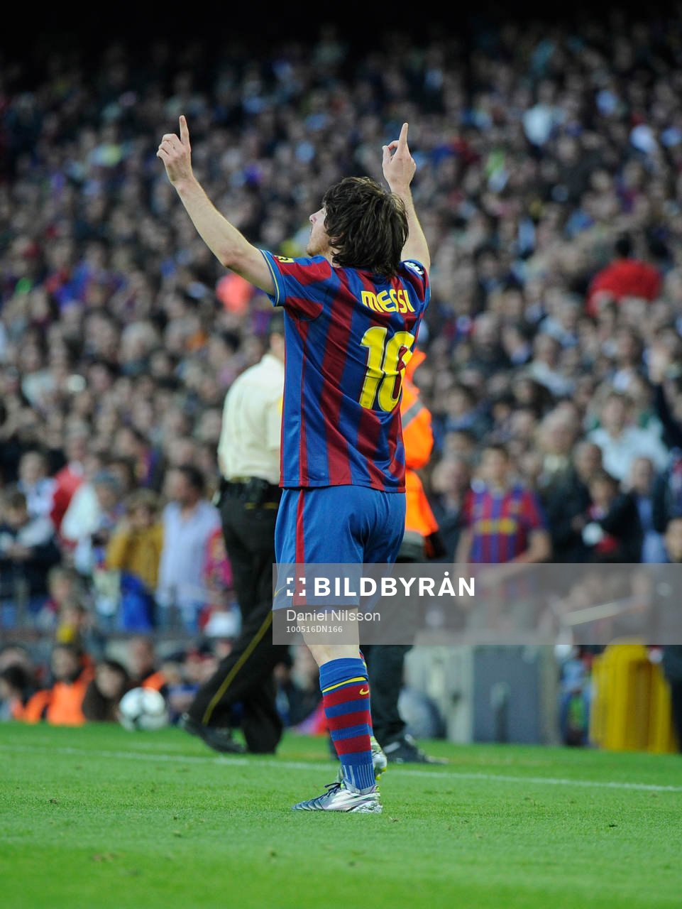 Barcelona spanska mästare. Lionel Messi  jubel