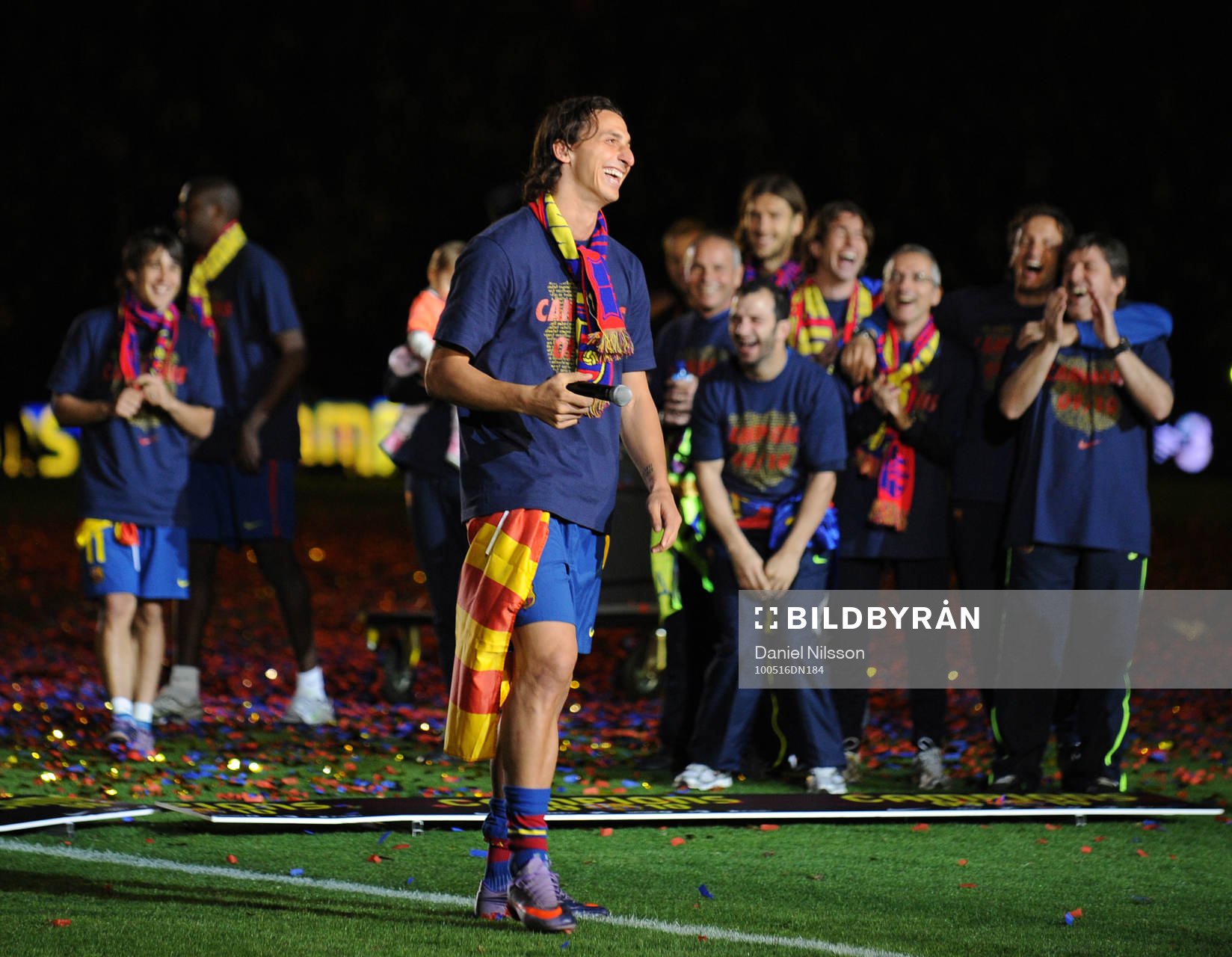 Barcelona spanska mästare. Alla spelare höll tal. ZLatan