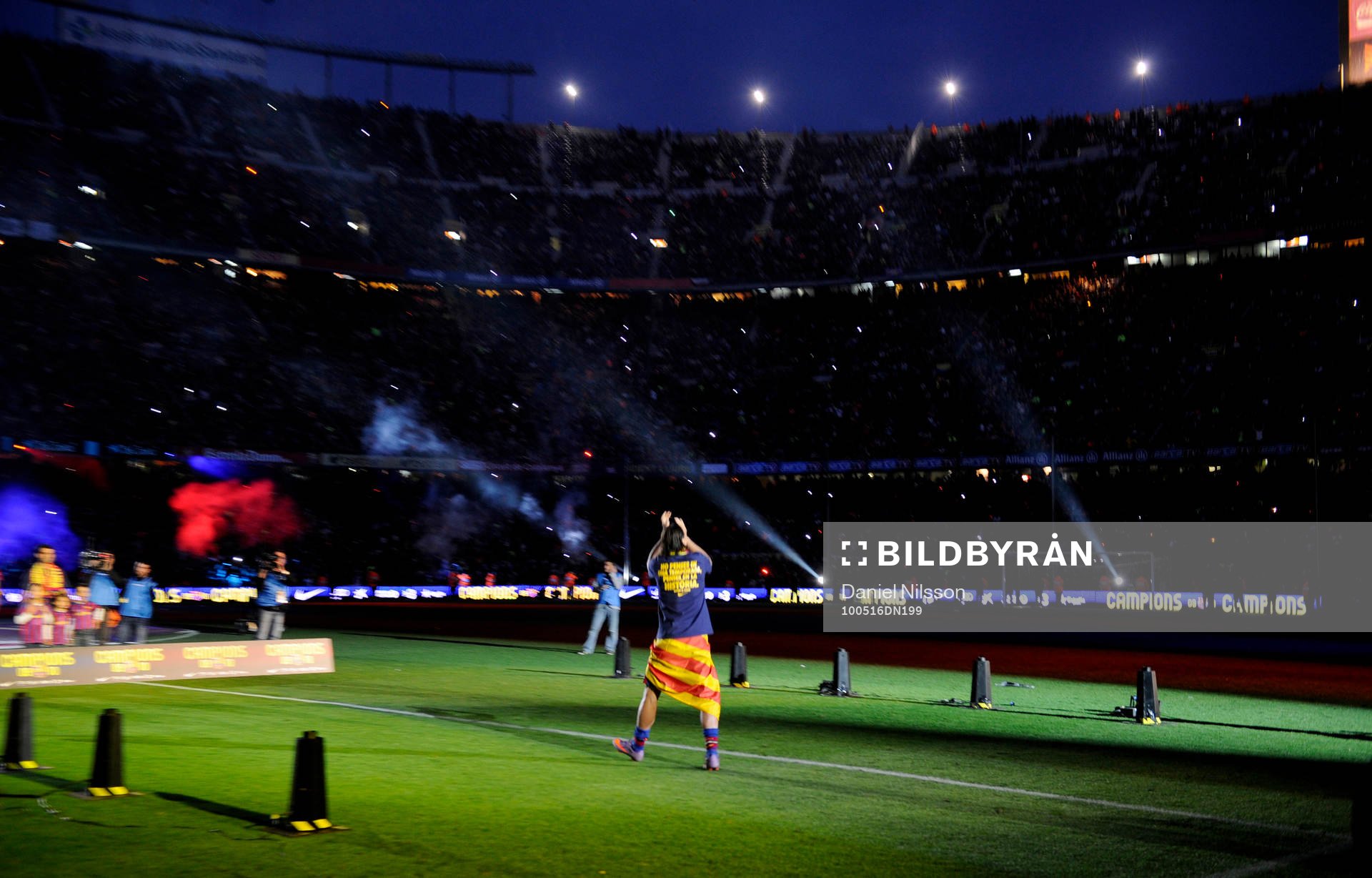 Barcelona spanska mästare. Alla spelare blev presenterade