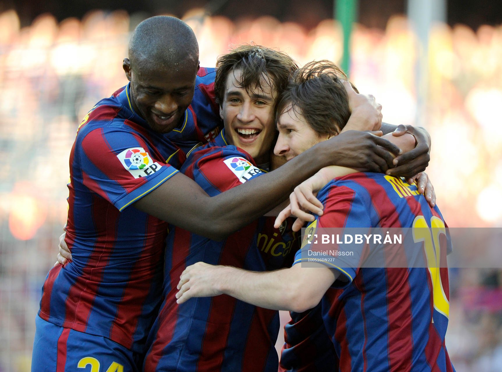Touré Yaya, Bojan och Lionel Messi, Barcelona jubel
