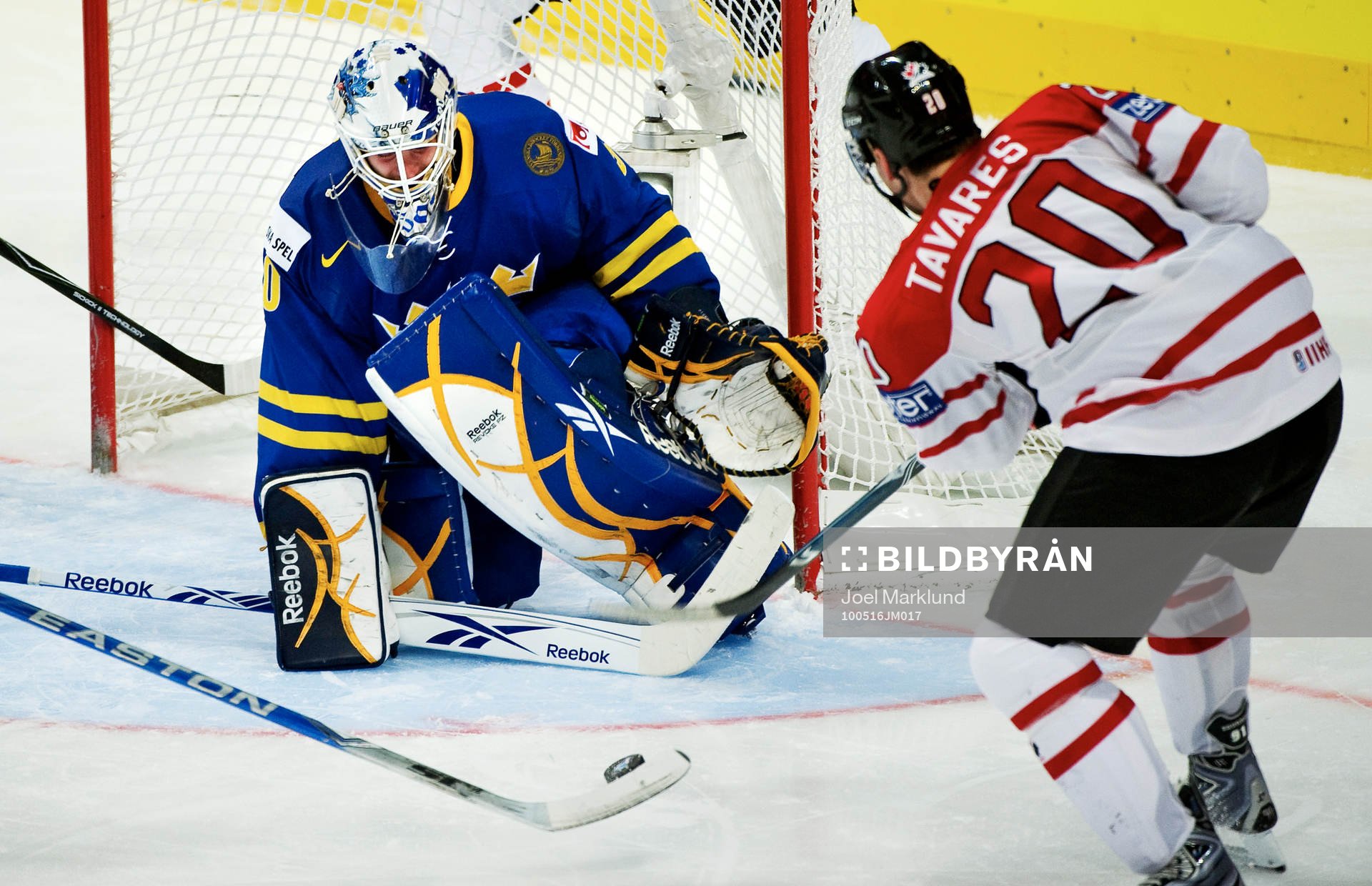 Jonas Gustavsson, målvakt, Sverige och John Tavares, Kanada
