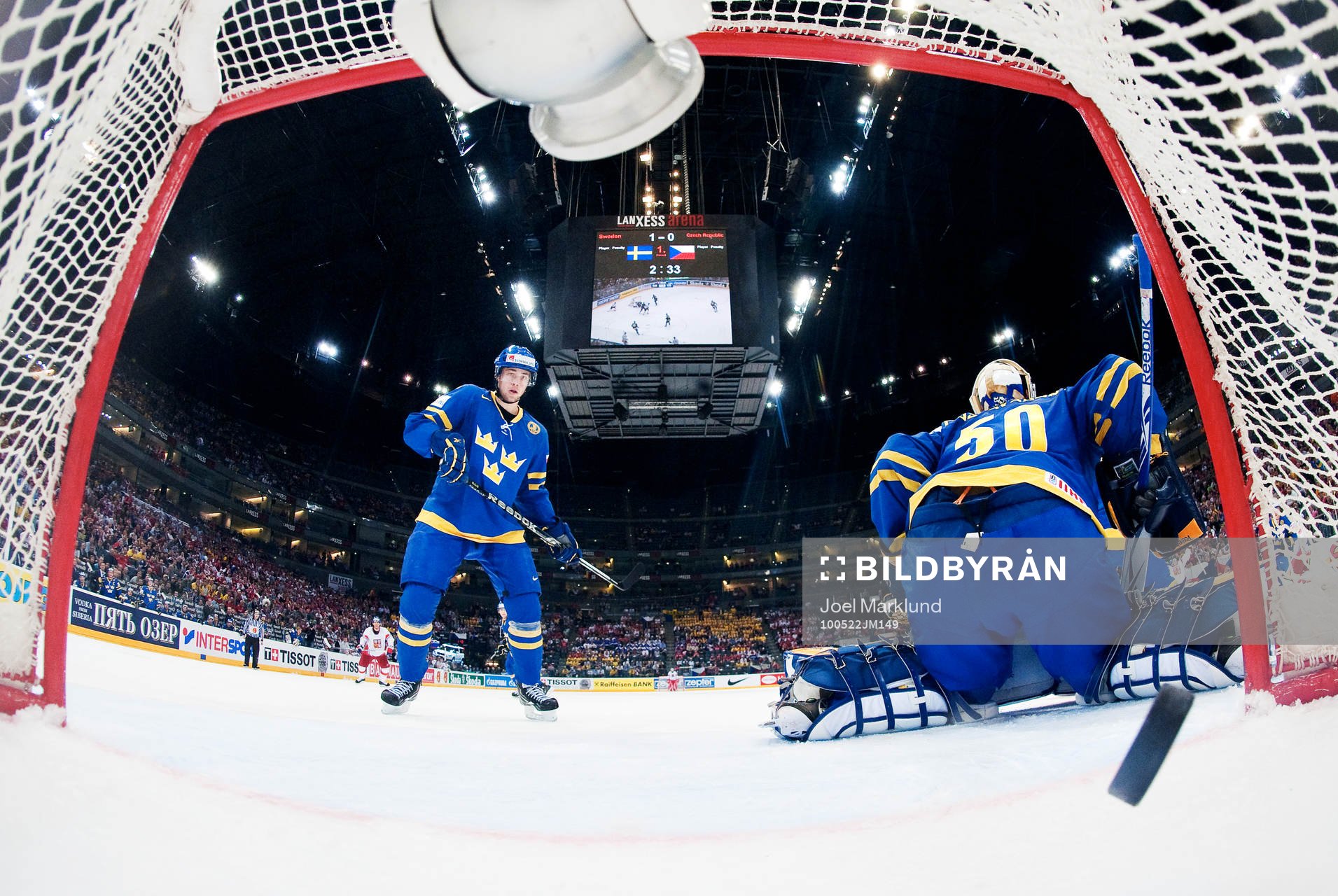 Victor Hedman, Sverige och Jonas Gustavsson, målvakt,