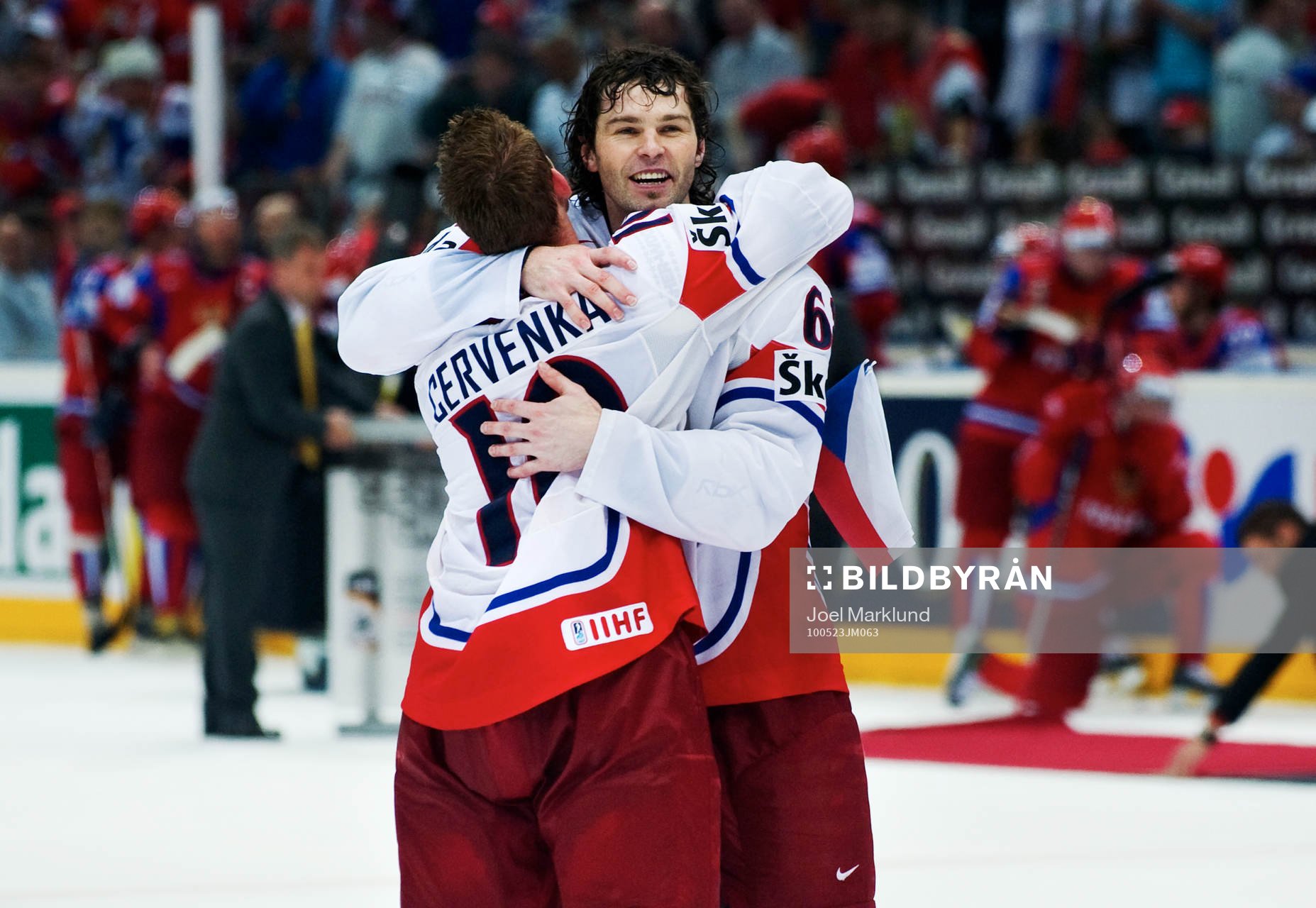 Roman Cervenka och Jaromir Jagr, Tjeckien, jubel