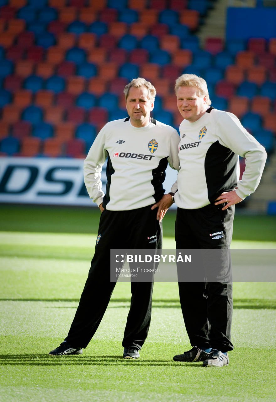 Erik Hamrén, förbundskapten och Jörgen Lennartsson