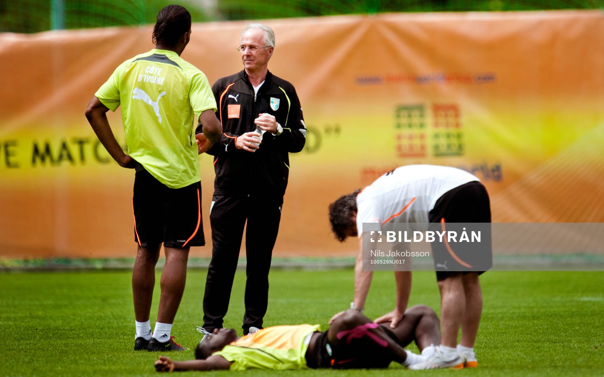 Sven-Göran Eriksson, förbundskapten och Didier Drogba