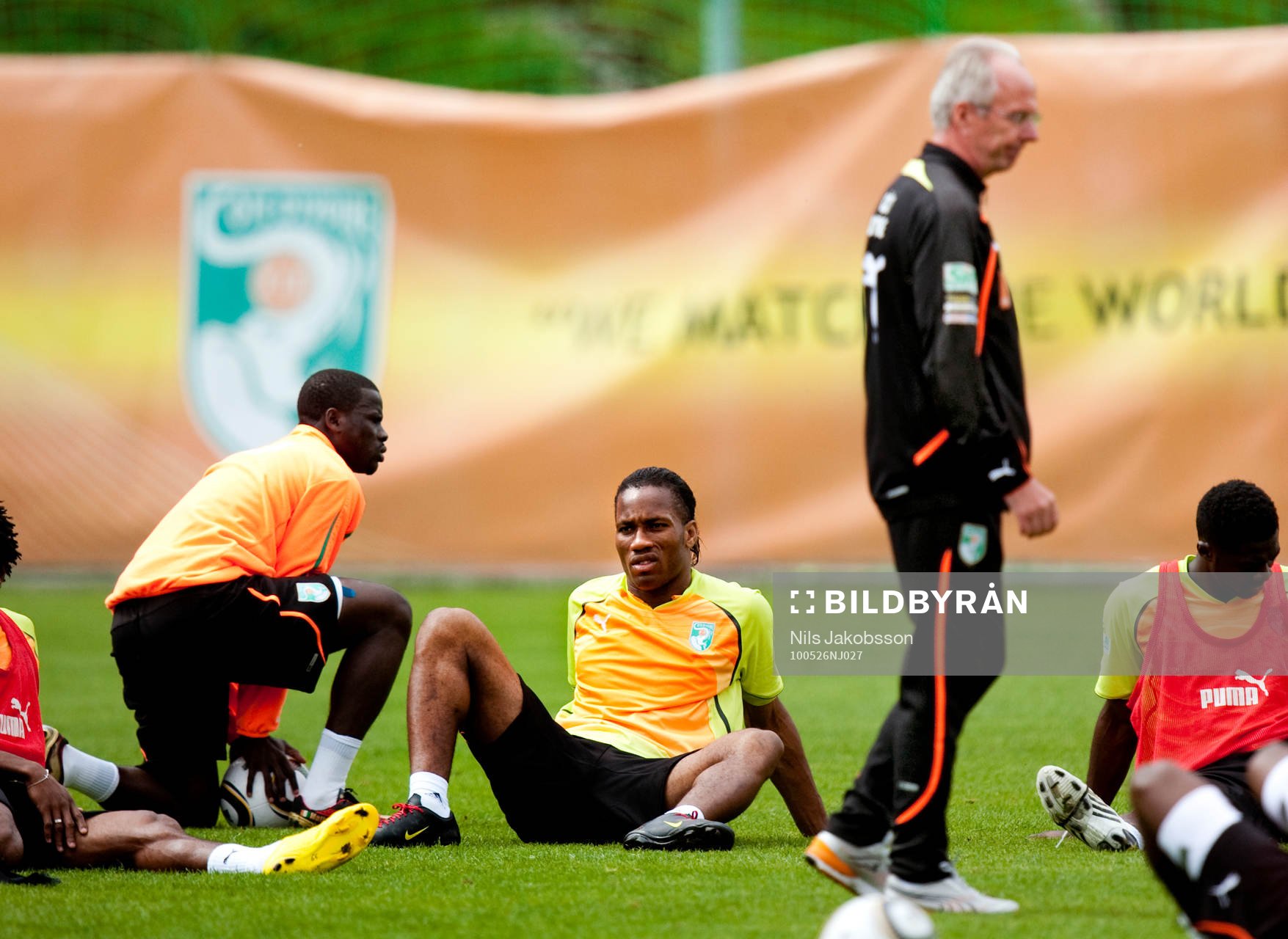 Sven-Göran Eriksson, förbundskapten och Didier Drogba