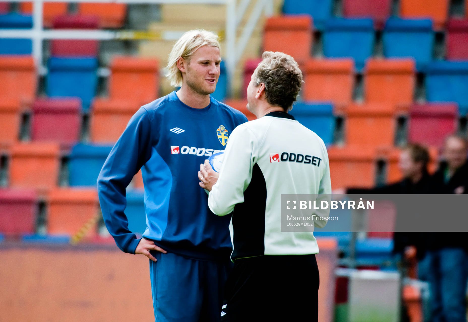 Ola Toivonen och Erik Hamrén, förbundskapten