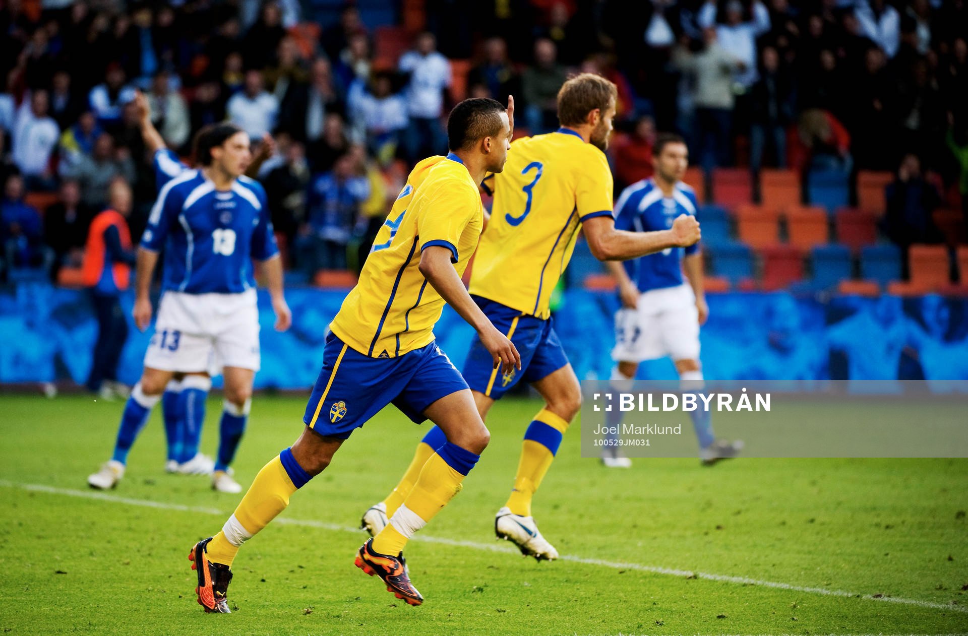  Martin Olsson, Sverige, jublar efter 2-1.
