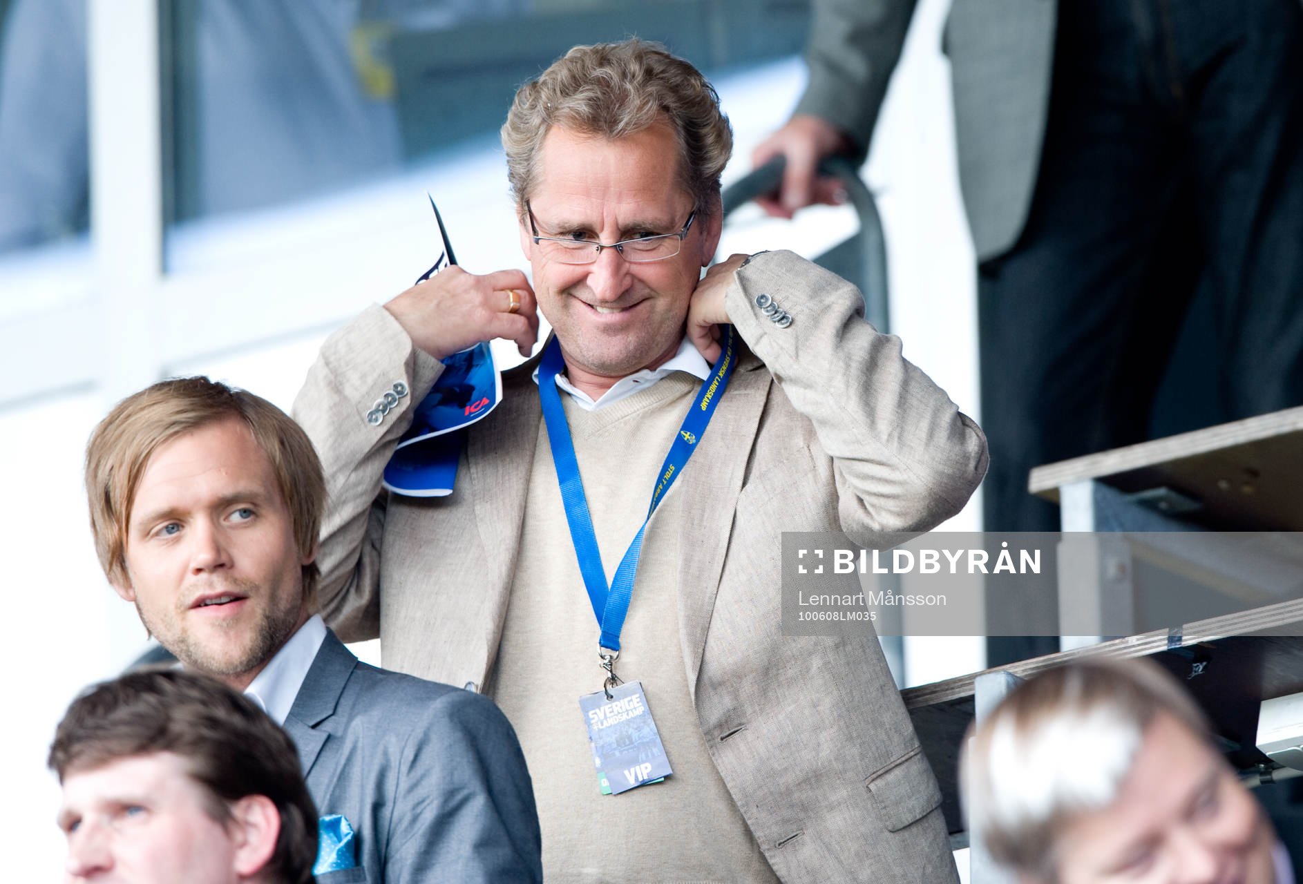 Erik Hamrén, förbundskapten, på läktaren
