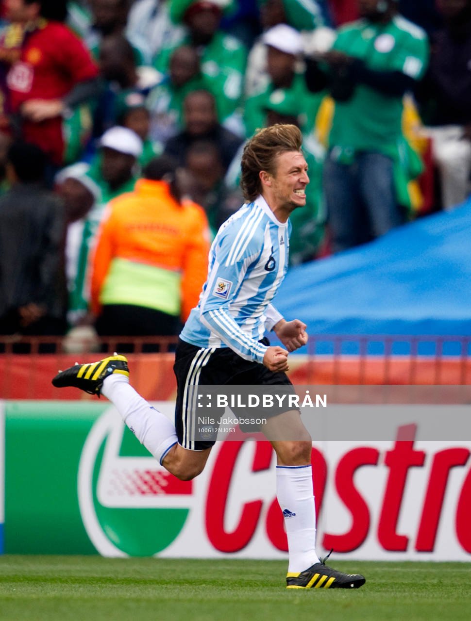  Gabriel Heinze, Argentina, jubel