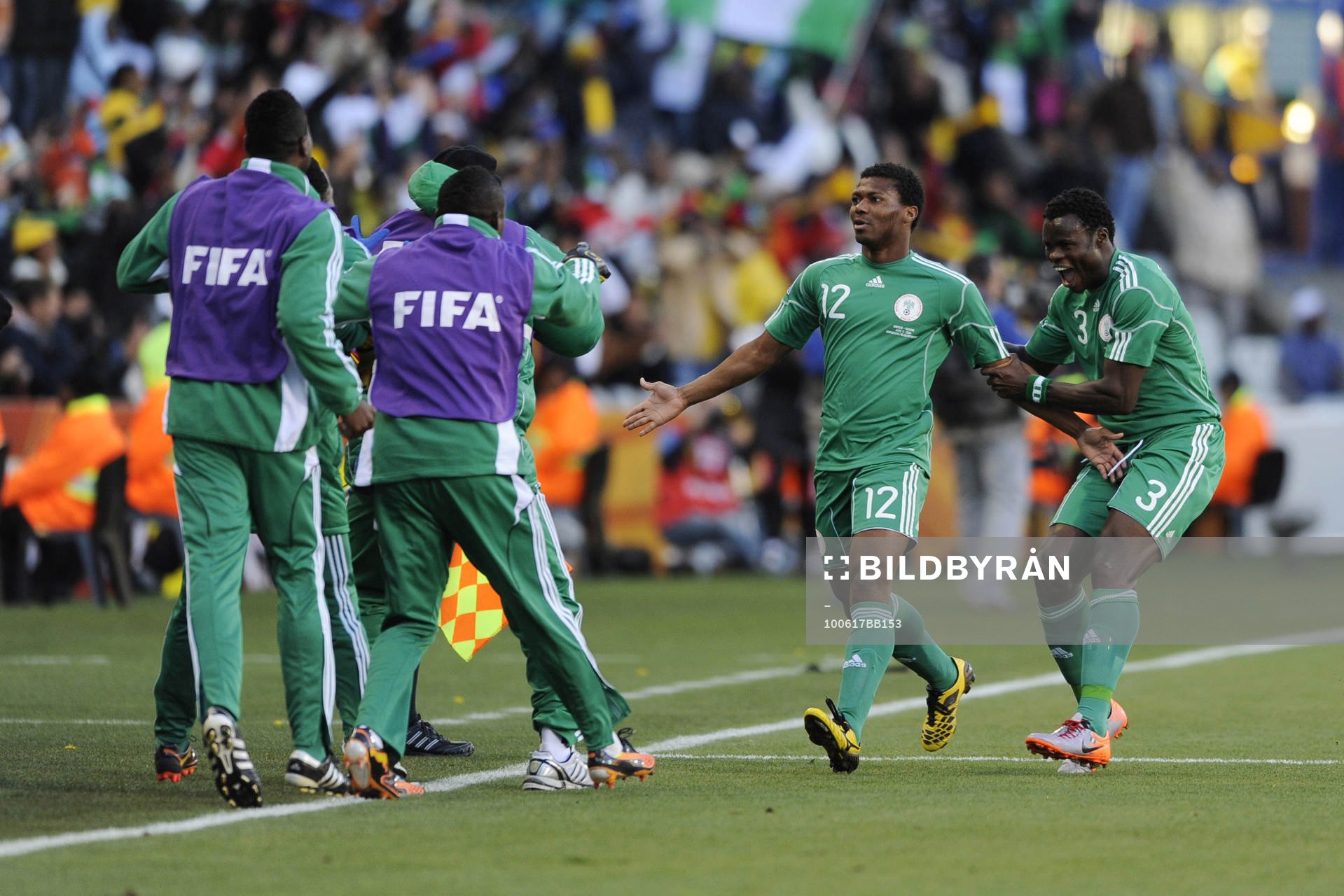 Kalu Uche och Taye Taiwo, Nigeria, glädje, jubel