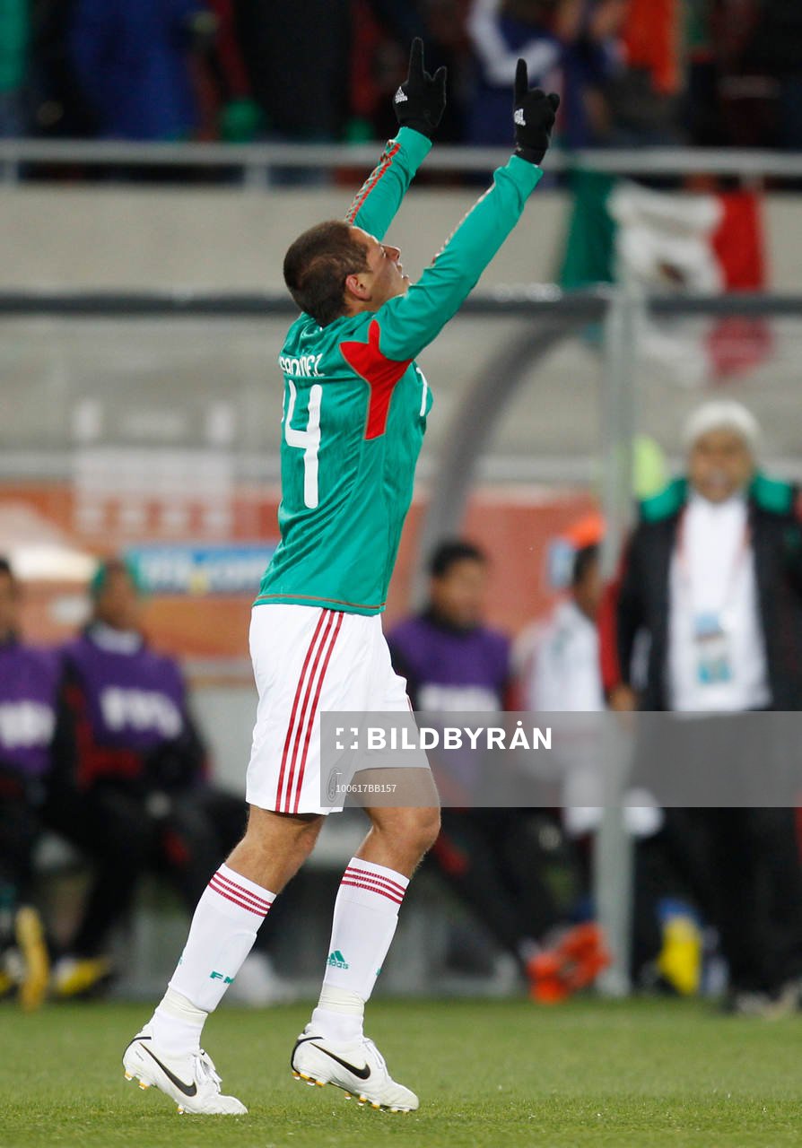  Javier Hernandez, glädje, jubel efter 0-1 till Mexico.