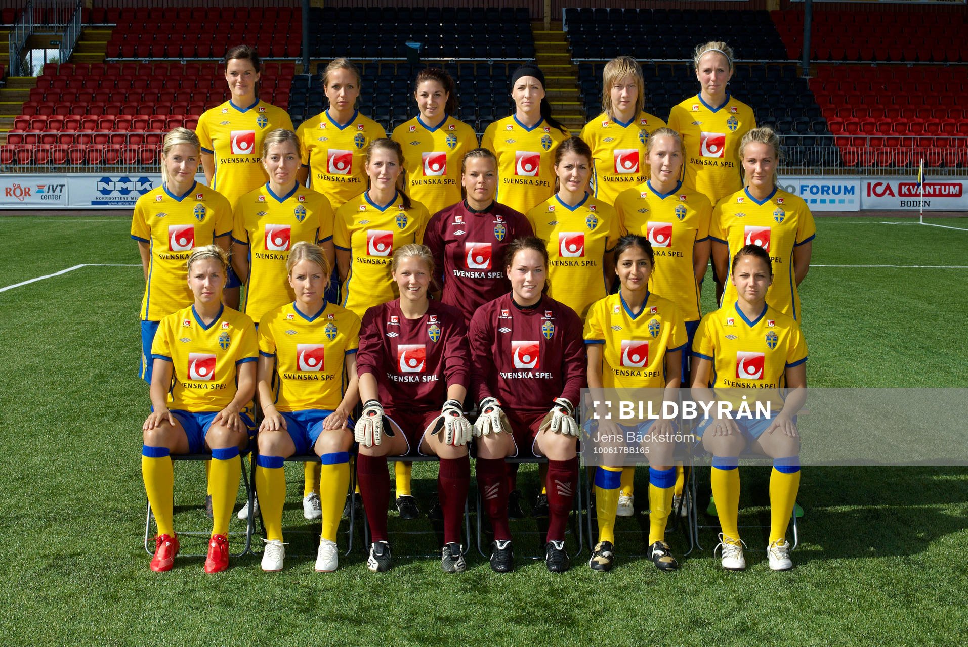 Bakre raden fr. v: Linda Fransson, Malin Levenstad,