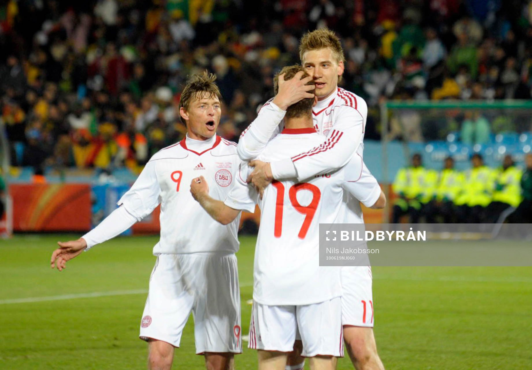 Nicklas Bendtner, Jon Dahl Tomasson och Dennis Rommedahl,