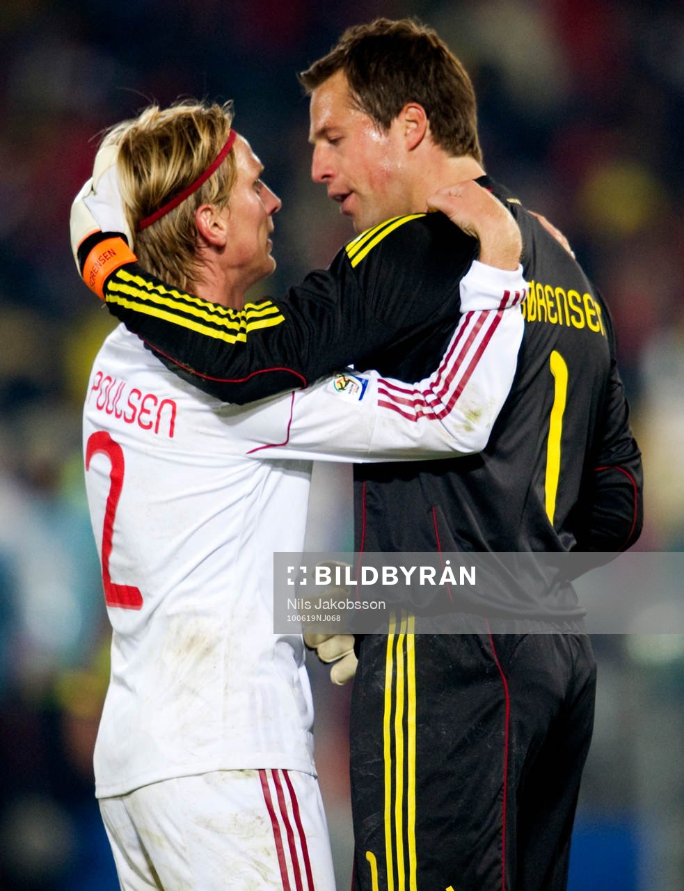 Christian Poulsen, Thomas Sörensen, målvakt, Danmark jubel