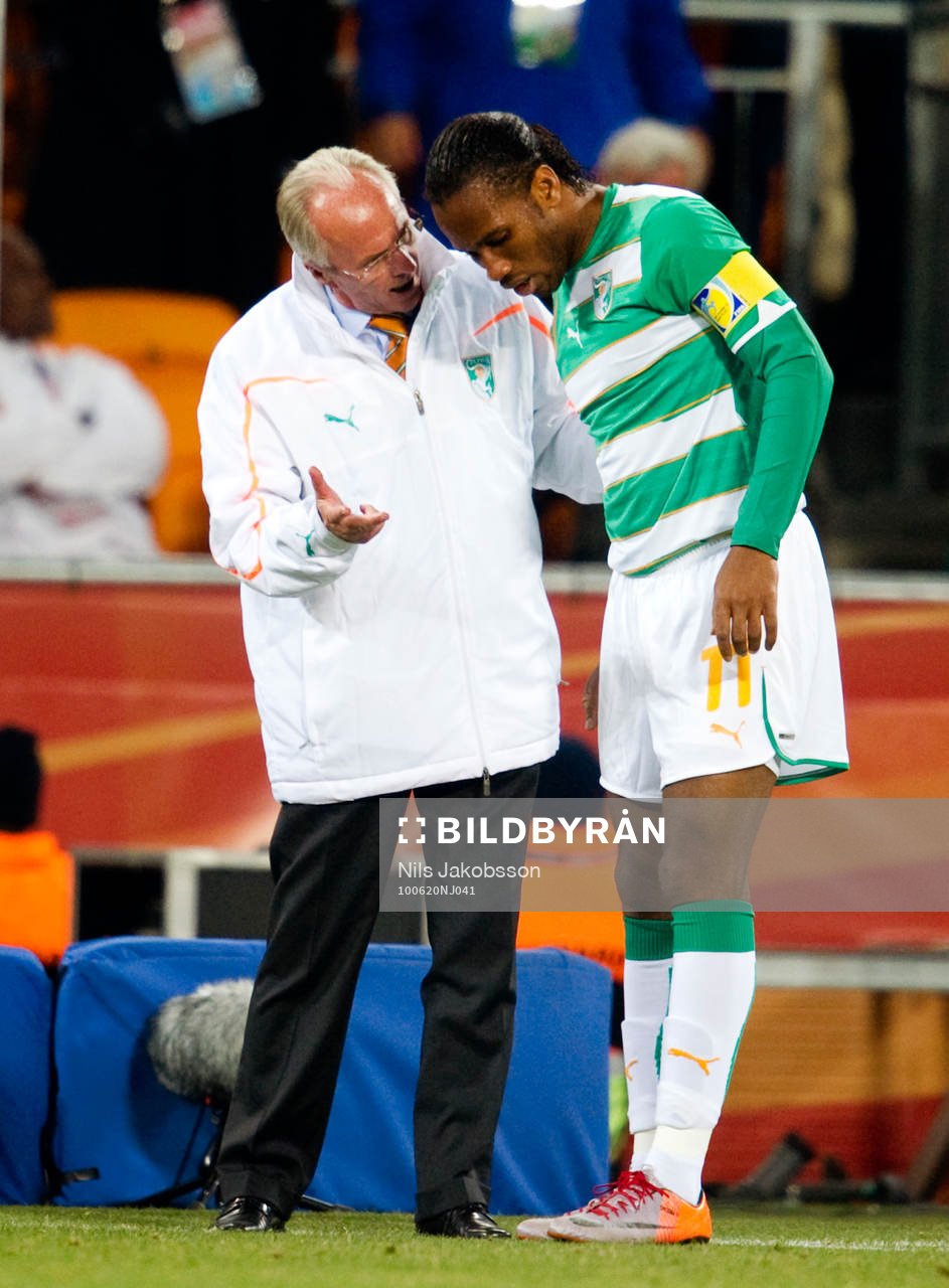 Sven-Göran Eriksson, förbundskapten Didier Drogba,