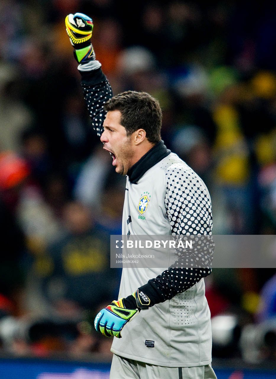 Júlio César, målvakt, Brasilien, jubel