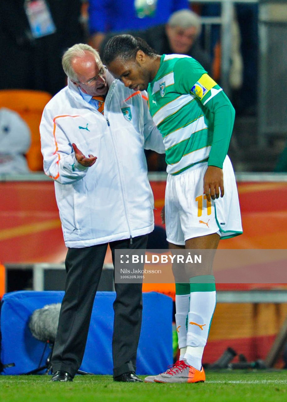 Sven Göran Eriksson, förbundskapten och Didier Drogba,