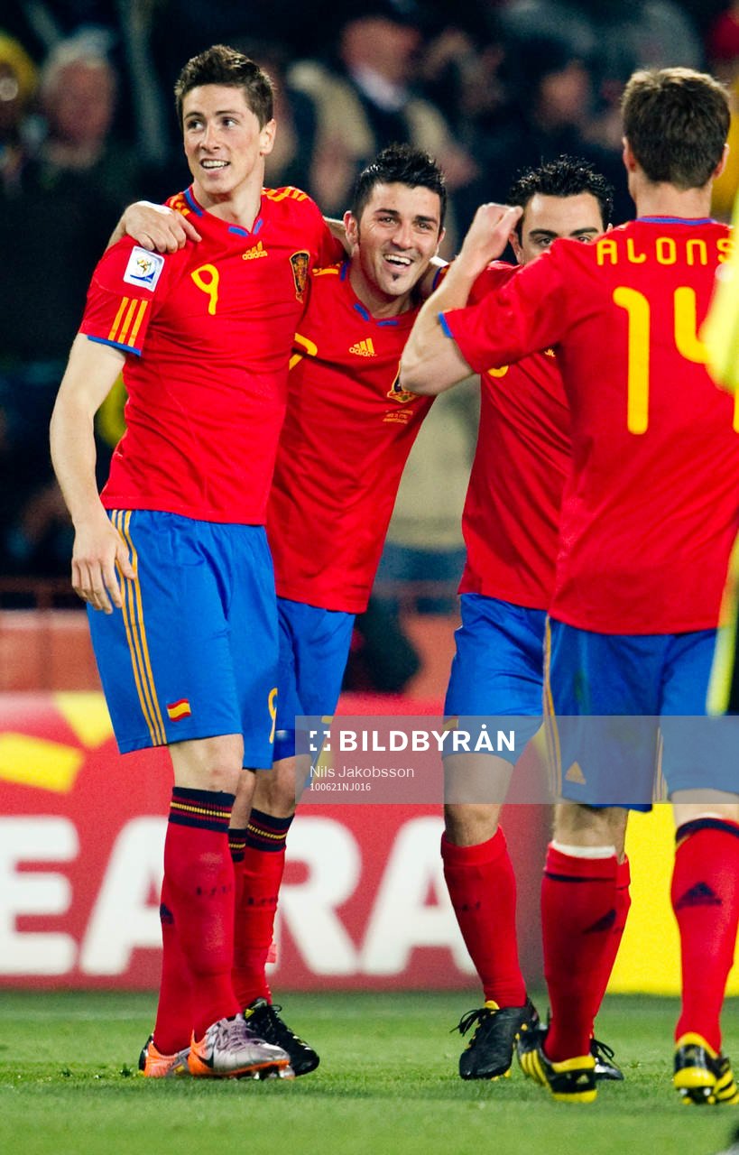  Fernando Torres, David Villa, Spanien jubel.