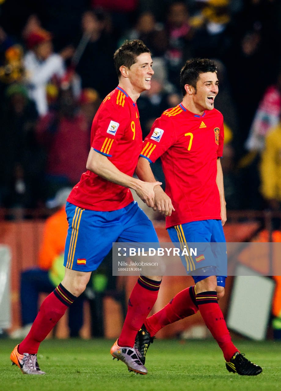 Fernando Torres, David Villa, Spanien jubel