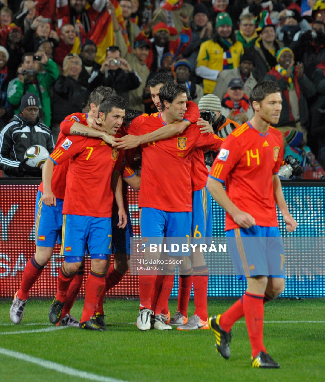 David Villa, Spanien 1-0 (jubel)