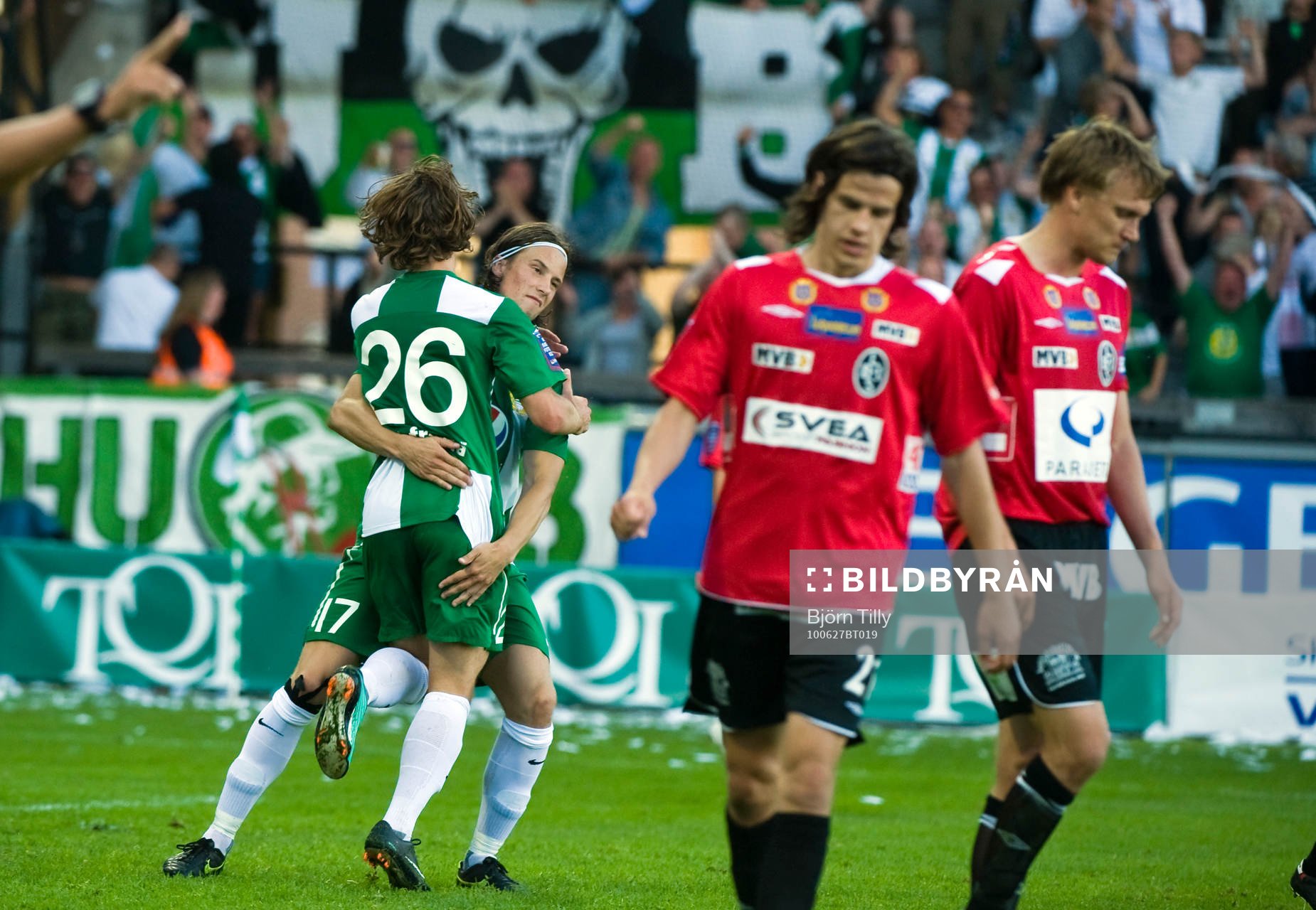 Simon Helg och Linus Hallenius, Hammarby, jubel